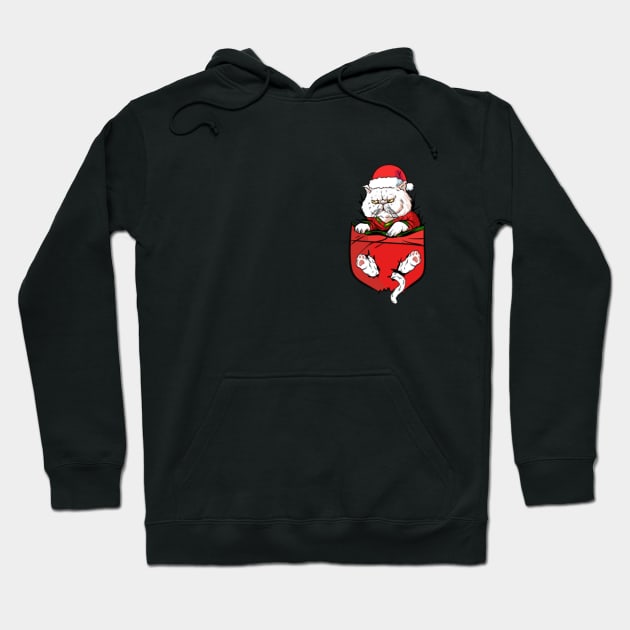 Christmas Santa Cat Pocket Hoodie by Rebrand